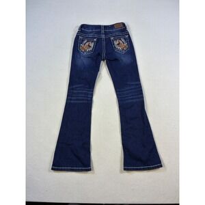 Shyanne Girls Dark Wash Bootcut Jeans Horse Horseshoe Embroidered Size 6X